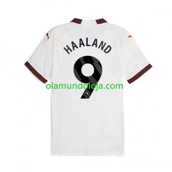 Camisola Manchester City Erling Haaland 9 Homem Equipamento Segundo 2023-2024 Manga Curta